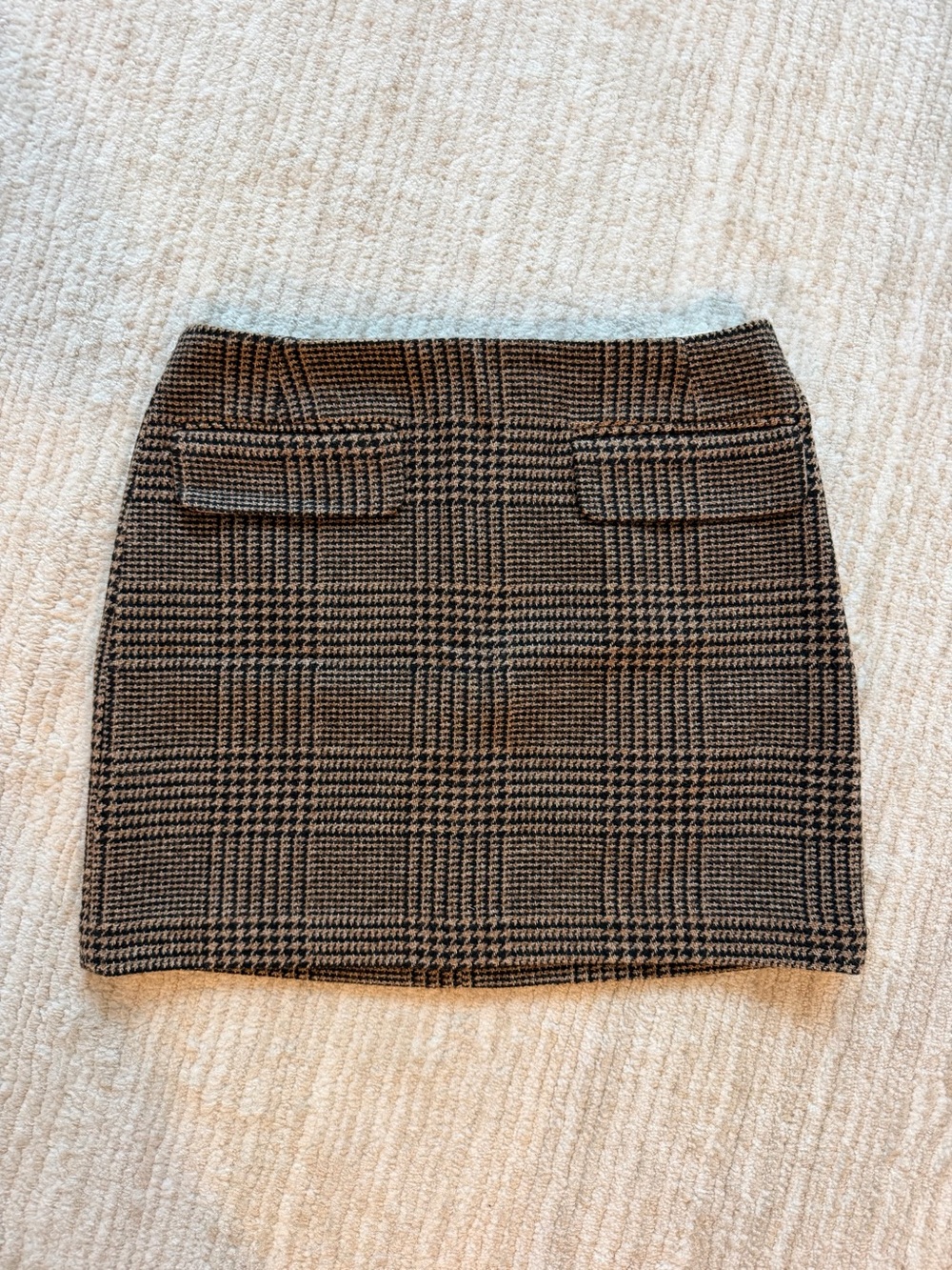 Banana Republic Plaid Mini Skirt in Brown and Black